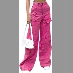 High Waist Baggy Cargo Jeans